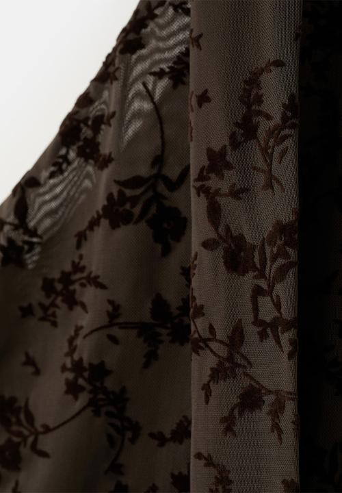MANGO - Dress velour - brown