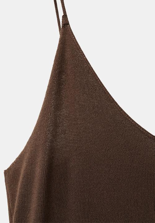 MANGO - Dress aurora - dark brown