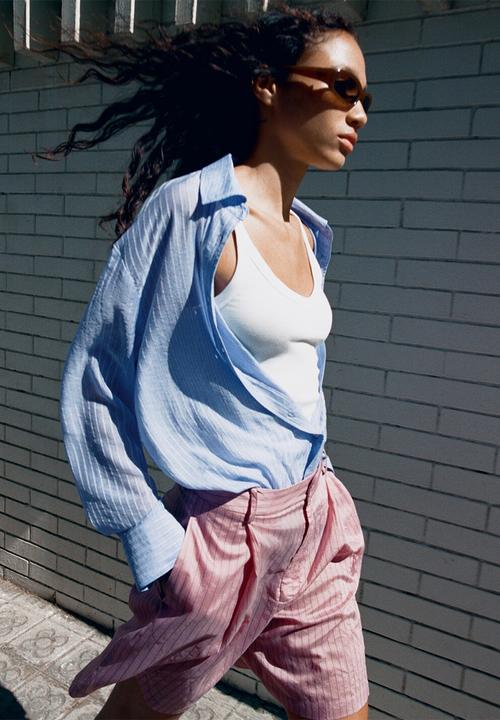 MANGO - Shirt belize - light/pastel blue
