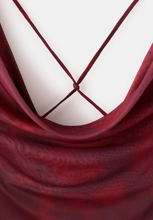 MANGO - Dress mara - dark red