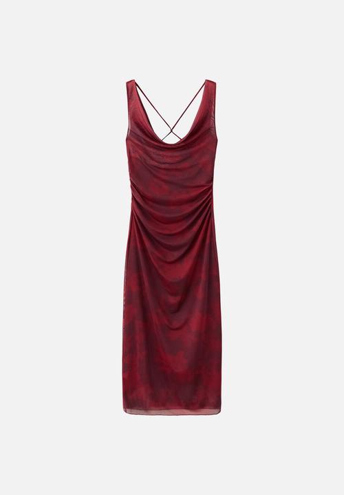 MANGO - Dress mara - dark red