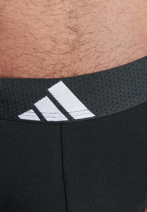 adidas Performance - 3 Stripes - Active Flex Cotton -2PK Low Rise Brief - Black&White