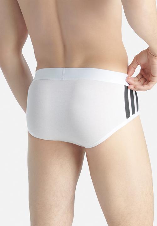 adidas Performance - 3 Stripes - Active Flex Cotton -2PK Low Rise Brief - Black&White