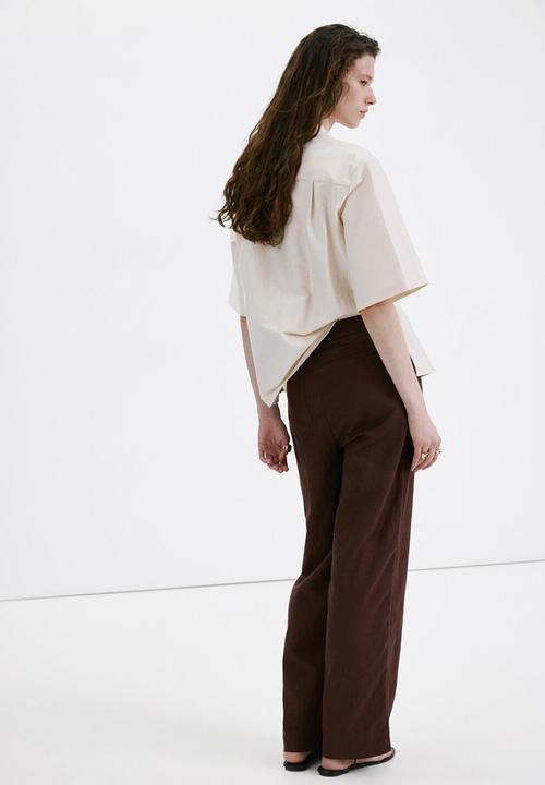 MANGO - Trousers barrie - dark brown