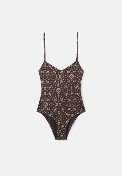 MANGO - Swimsuit bandano- brown