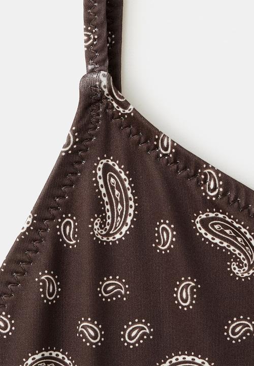 MANGO - Swimsuit bandano- brown