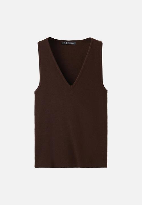 MANGO - Top beixamel - dark brown