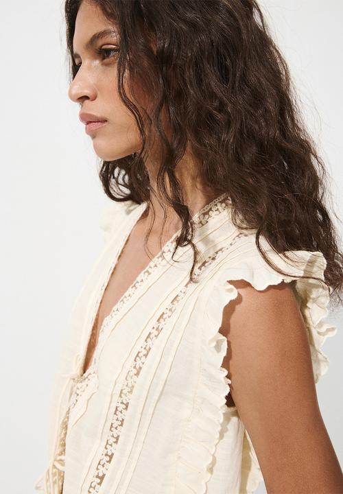 MANGO - Shirt lechuga - light beige