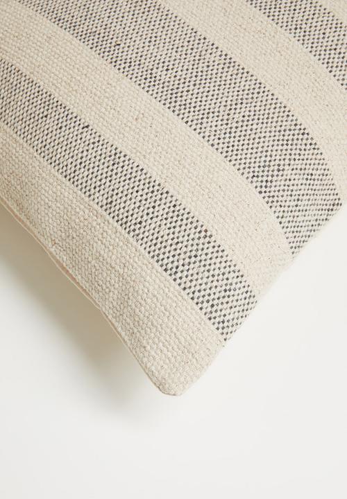 Sixth Floor - Rowan Stripe Cushion Cover - Grey & Neutral