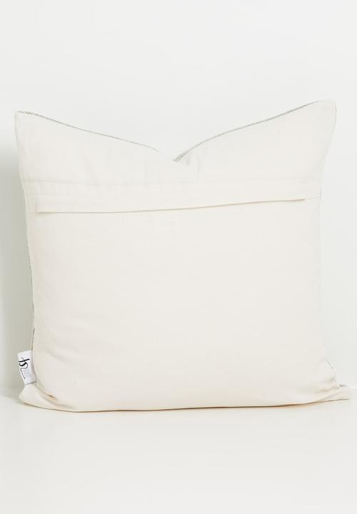 Sixth Floor - Riley Stripe Cotton Woven Cushion Cover - Sage