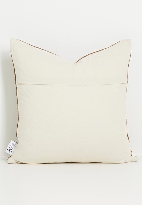 Sixth Floor - Cotton Woven Striped Cushion - Rust