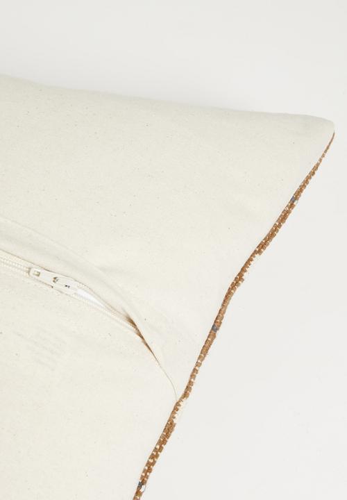 Sixth Floor - Cotton Woven Striped Cushion - Rust