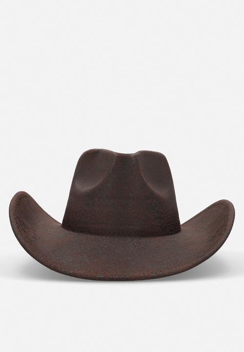 Tessa Design - Nico Snake Embossed Cowboy Hat-Brown