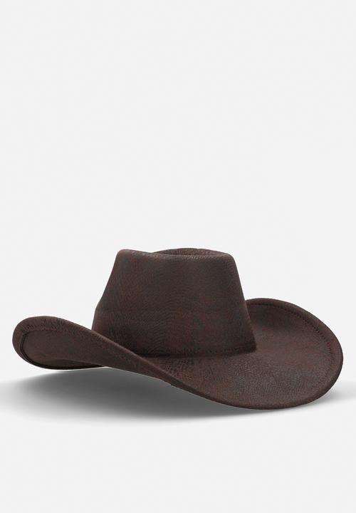 Tessa Design - Nico Snake Embossed Cowboy Hat-Brown