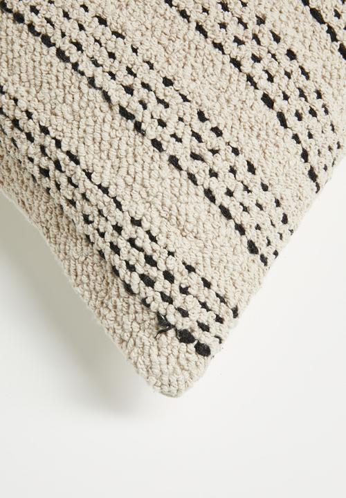 Sixth Floor - Tay Stripe Cotton Woven Cushion Cover - Neutral