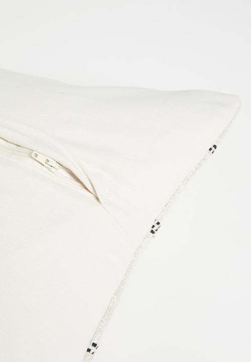 Sixth Floor - Reese Stripe Cotton Woven Cushion cover - Neutral & Charcoal