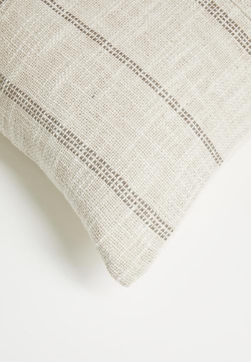 Sixth Floor - Reese Stripe Cotton Woven Cushion cover - Taupe