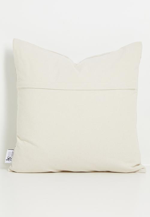 Sixth Floor - Cotton Embroidered Floral Cushion Cover - Natural