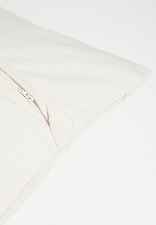 Sixth Floor - Cotton Embroidered Floral Cushion Cover - Natural
