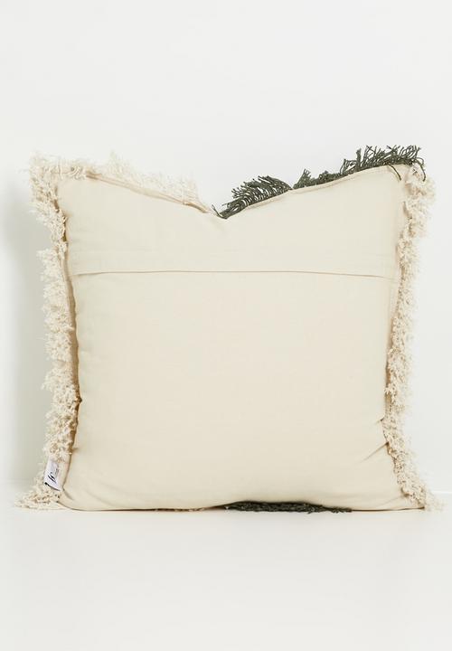 Sixth Floor - Woven Tufted Cushion Cover - Natural & Moss