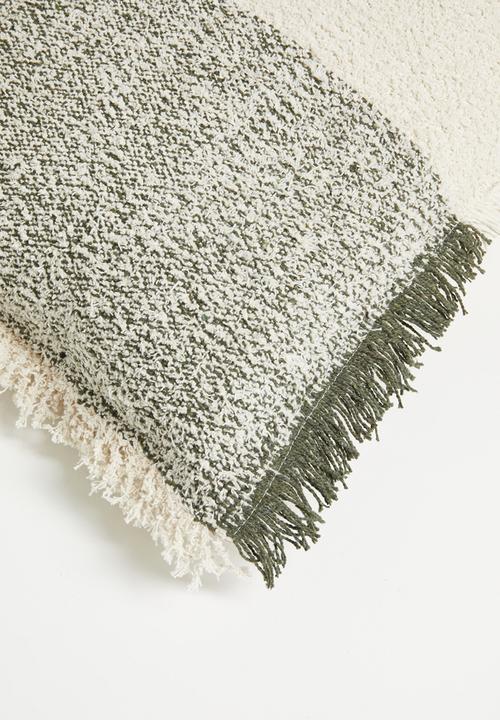Sixth Floor - Woven Tufted Cushion Cover - Natural & Moss
