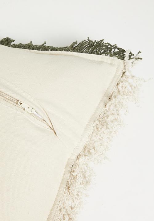 Sixth Floor - Woven Tufted Cushion Cover - Natural & Moss
