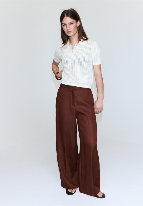 MANGO - Trousers fluid - medium orange