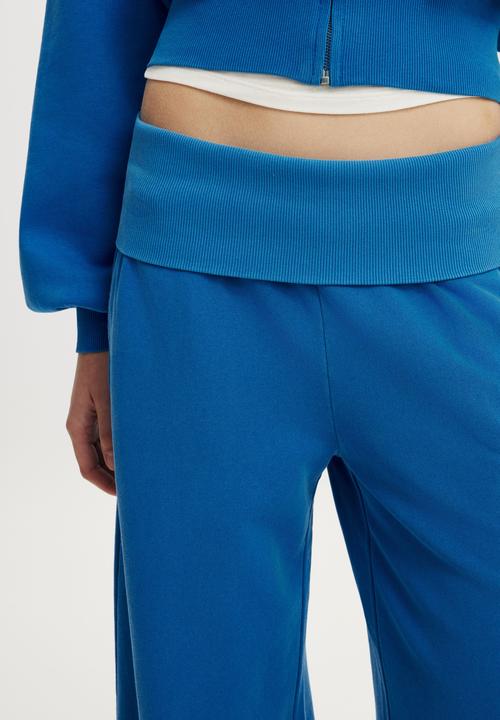 Cotton On - Fold Over Waistband Sweatpant - Cobalt