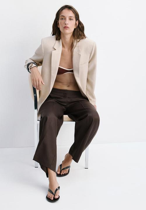 MANGO - Trousers fluid - dark brown