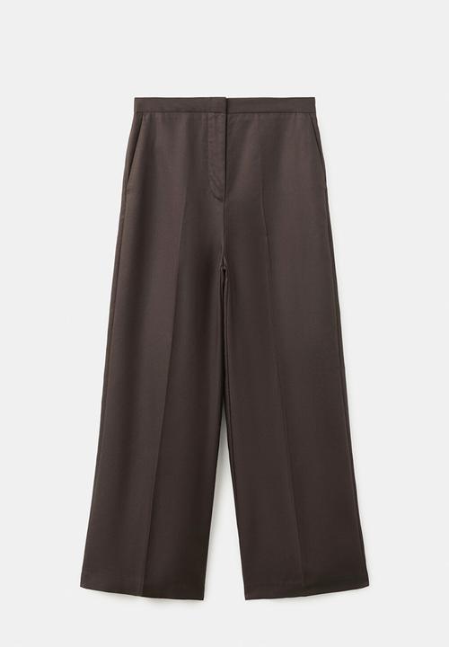 MANGO - Trousers fluid - dark brown