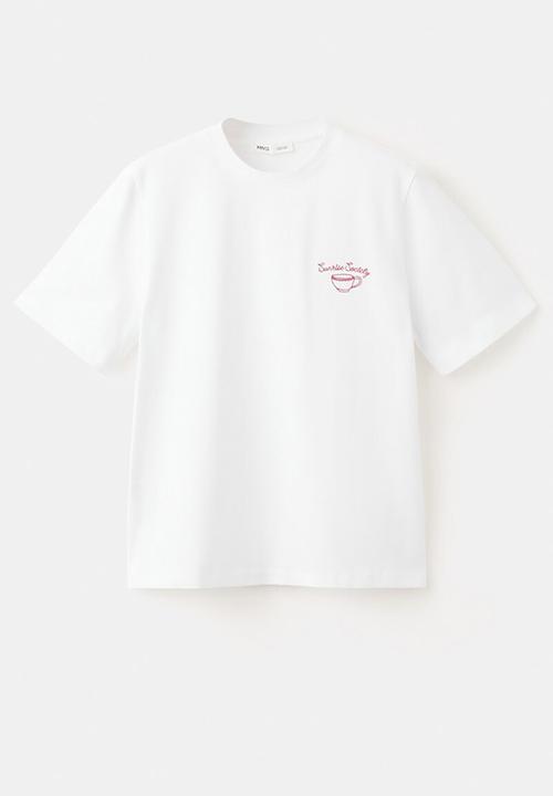 MANGO - T-shirt coffee - white