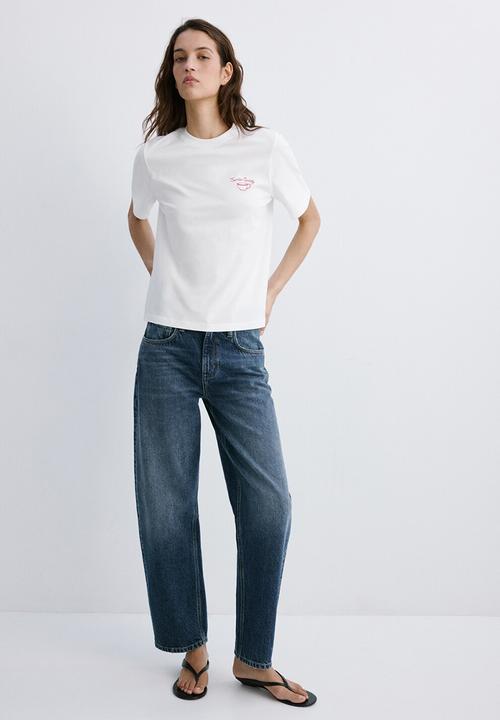 MANGO - T-shirt coffee - white