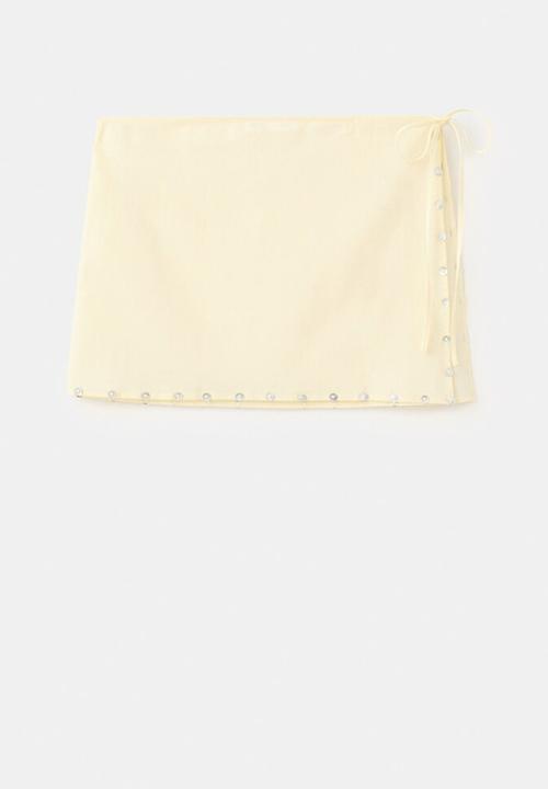 MANGO - Skirt playa- light/pastel yellow