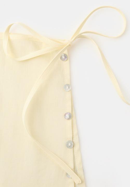 MANGO - Skirt playa- light/pastel yellow