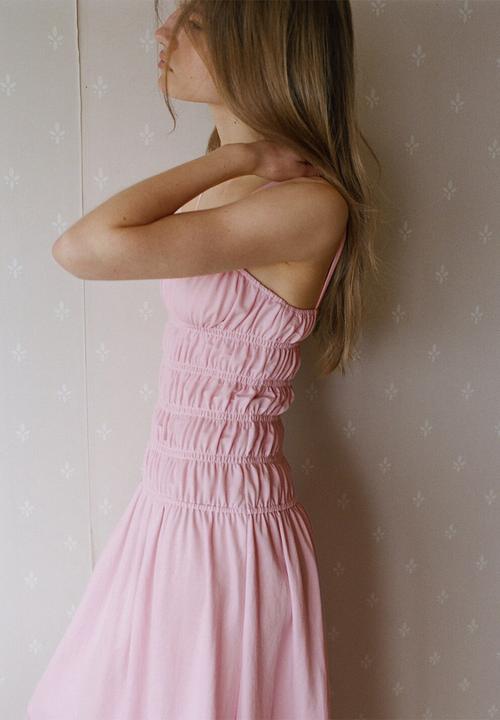 MANGO - Dress smocki - light/pastel pink