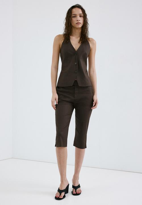MANGO - Vest petunia - dark brown