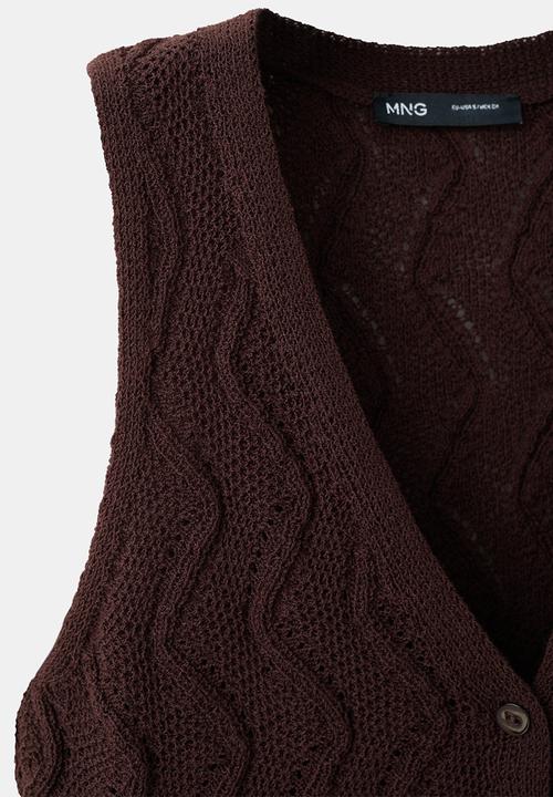 MANGO - Vest sitona - dark brown