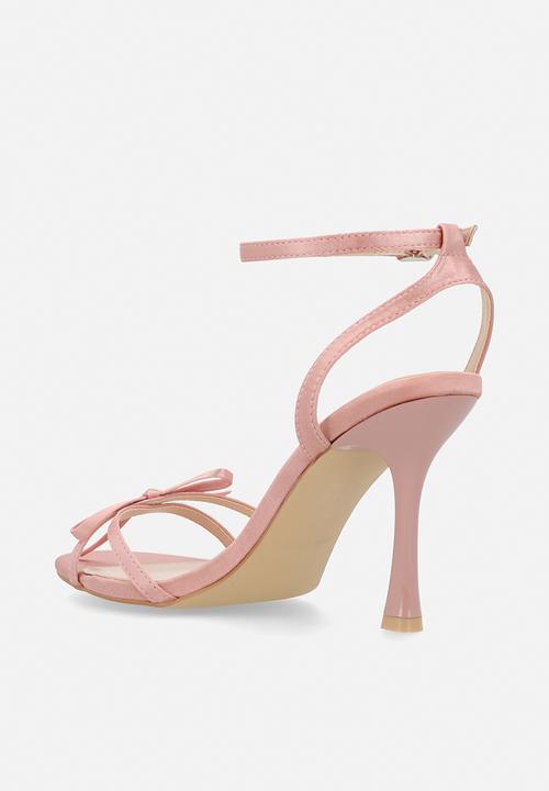 Be Mine - Sharly open toe stiletto heel ankle strap - blush satin