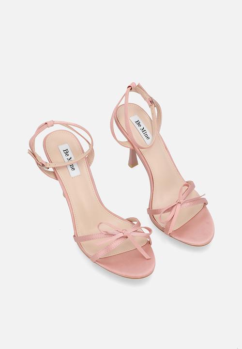 Be Mine - Sharly open toe stiletto heel ankle strap - blush satin