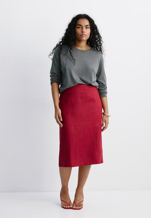MANGO - Plus skirt fred - red