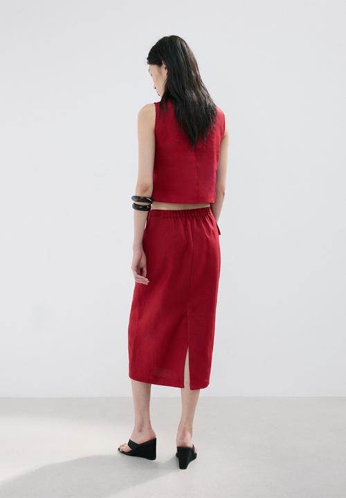 MANGO - Skirt fred - red