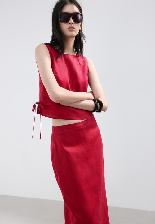 MANGO - Skirt fred - red
