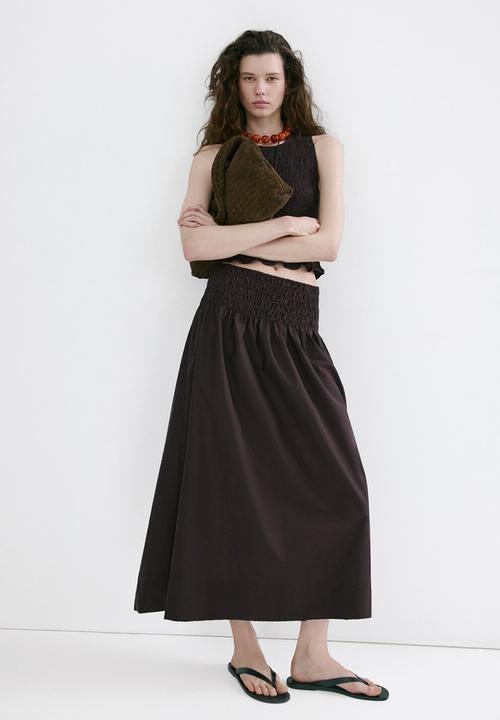 MANGO - Skirt siros - dark brown