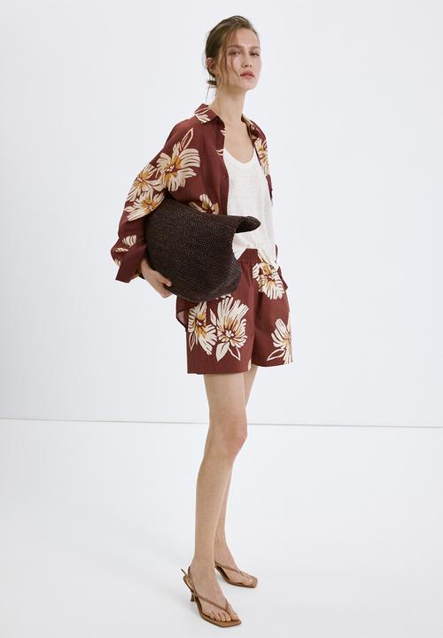 MANGO - Shirt sake - dark red