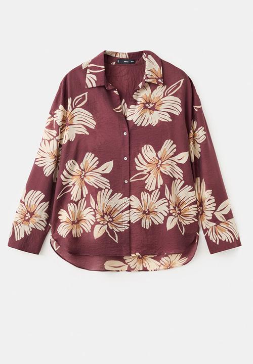 MANGO - Shirt sake - dark red