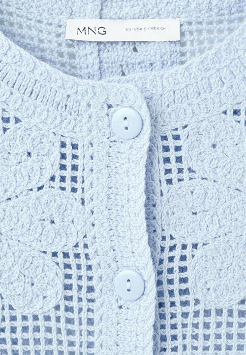 MANGO - Vest daisy - light/pastel blue