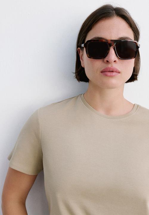 MANGO - Plus t-shirt riti - beige/khaki