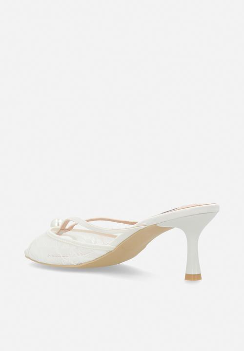 Be Mine - Maya open toe stiletto heel mule - ivory