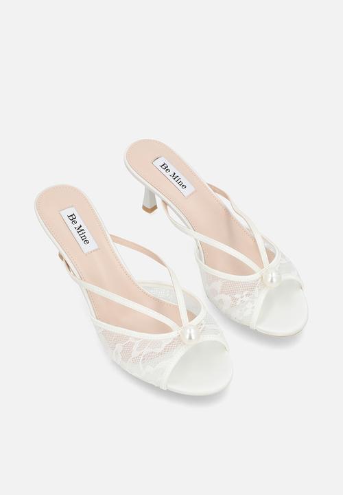 Be Mine - Maya open toe stiletto heel mule - ivory