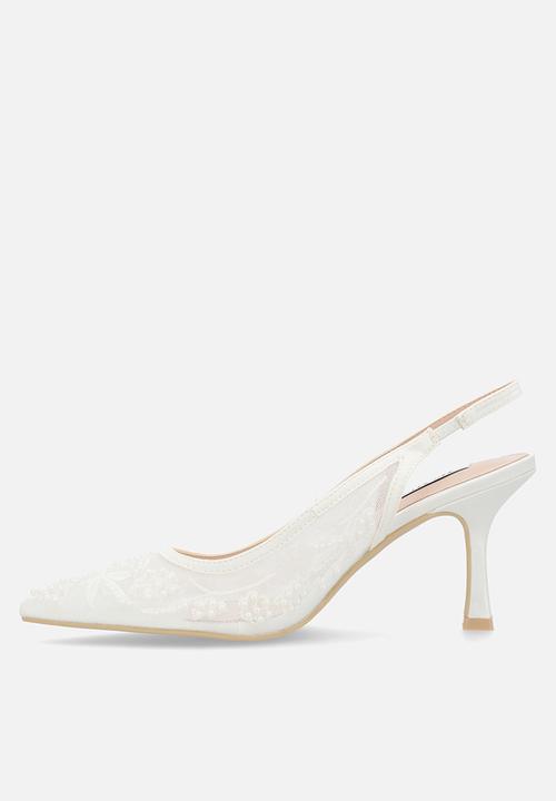 Be Mine - Tania closed toe stiletto heel slingback - ivory 